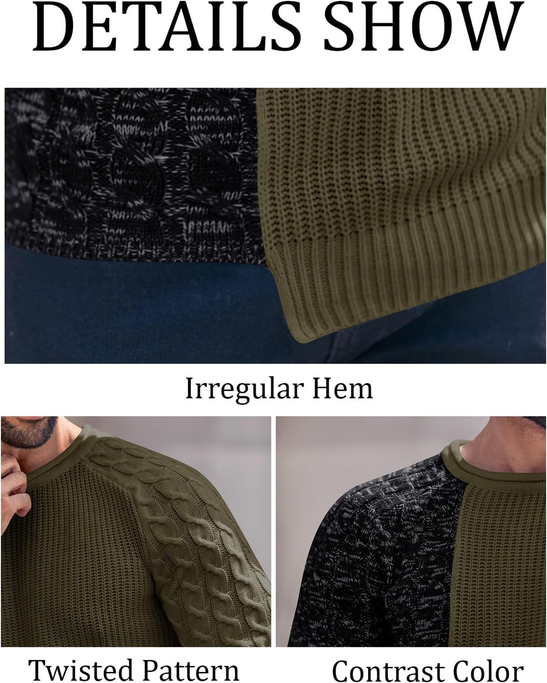 Cool Men's Sweater - Damian-White Grey-M-State of Style