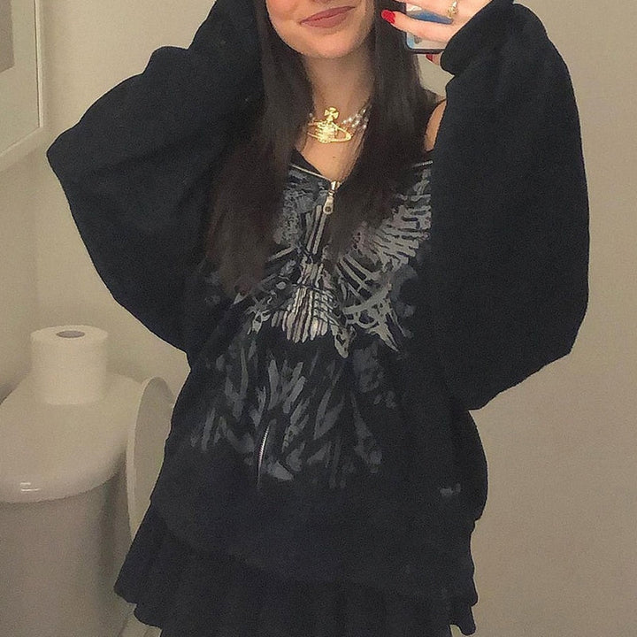 CoolHoodie | Hoodie for Women-Black with Butterflies-S-State of Style