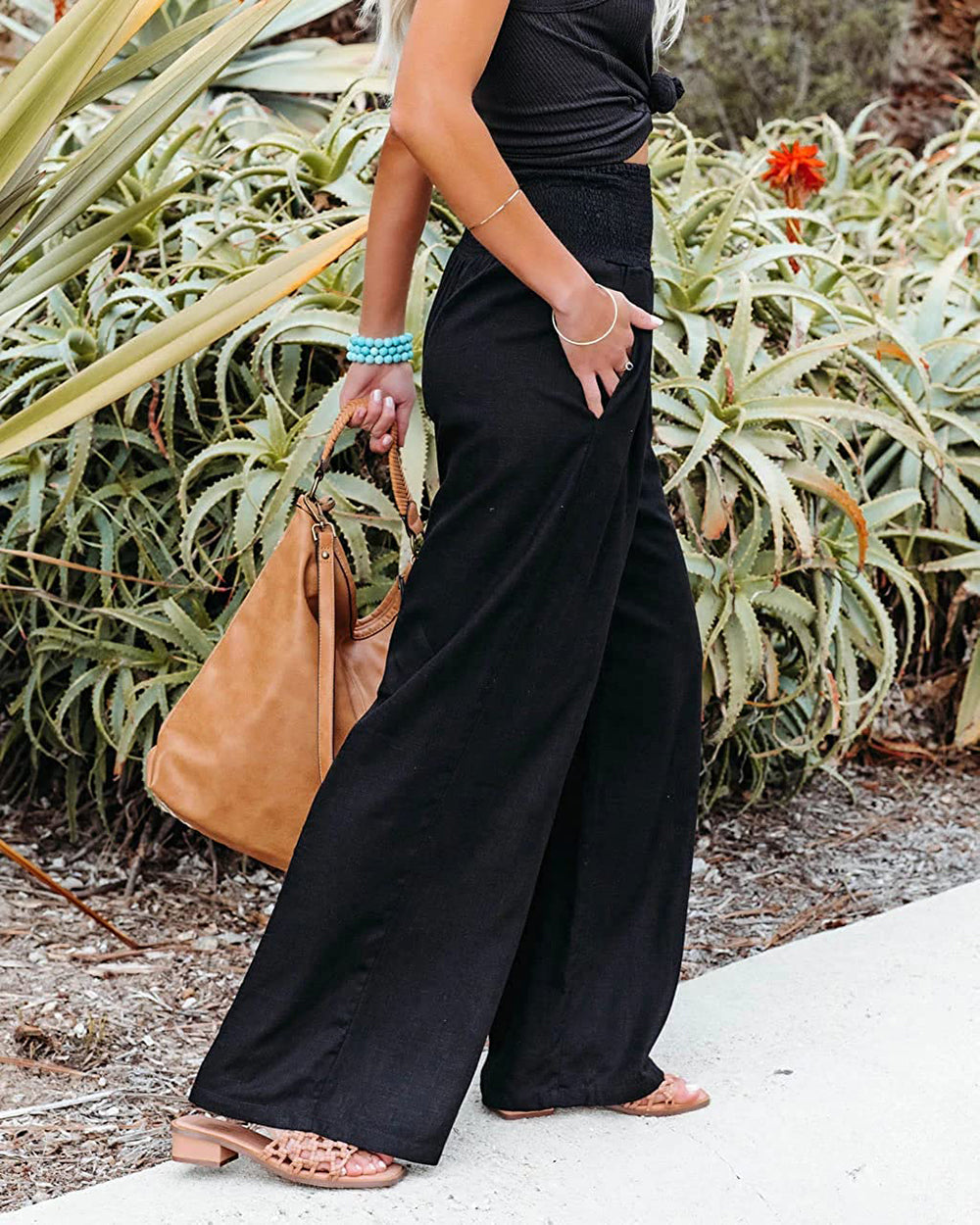 CoolPants | Women's Linen Pants-Black-S-State of Style