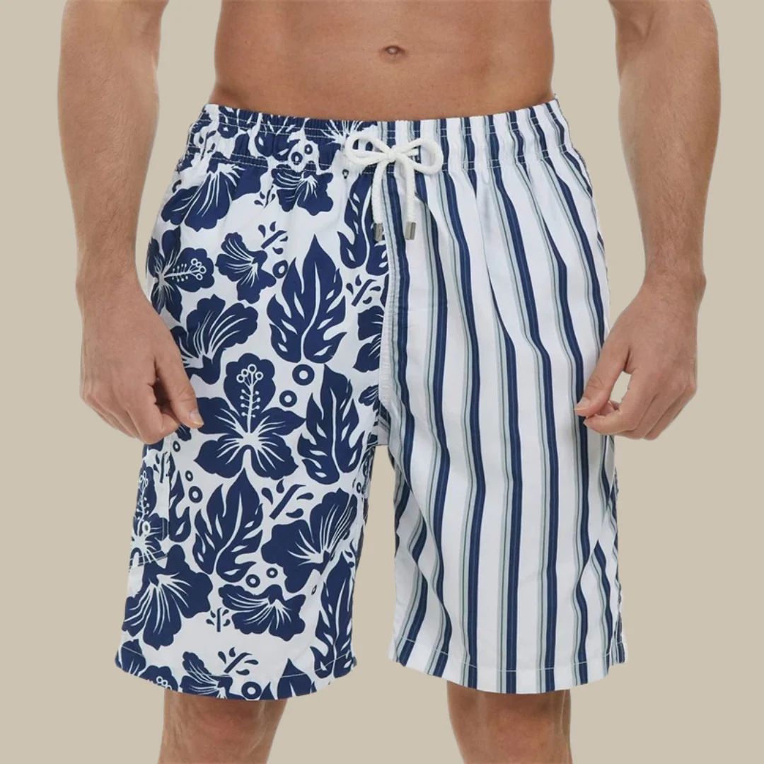 Cooper Swim Shorts | Quick-Drying & Stylish-White Blue-S-State of Style