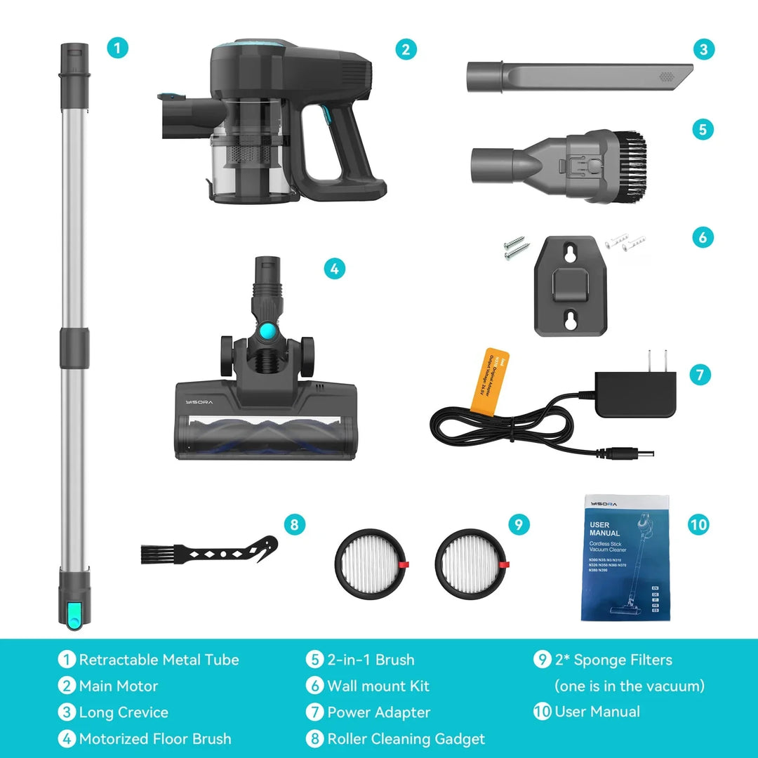 Cordless Standing Vacuum Cleaner - JadePro-Green-State of Style