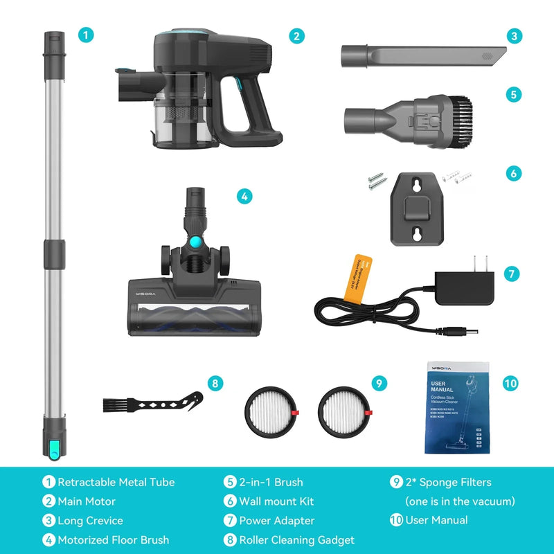Cordless Standing Vacuum Cleaner - JadePro-Green-State of Style