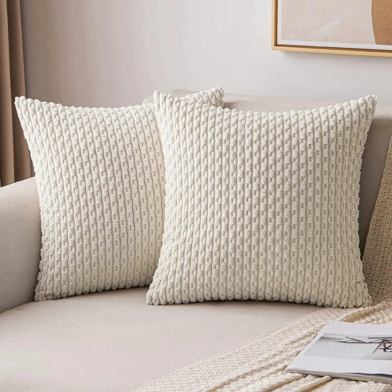 Corduroy Cushion Covers with Boho Style – Velvia-Beige-40x40CM-State of Style