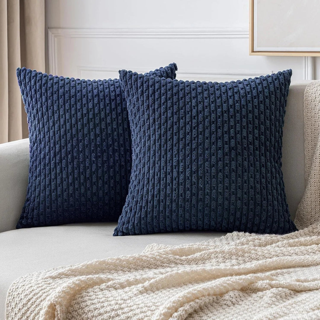 Corduroy Cushion Covers with Boho Style – Velvia-Blue-40x40CM-State of Style