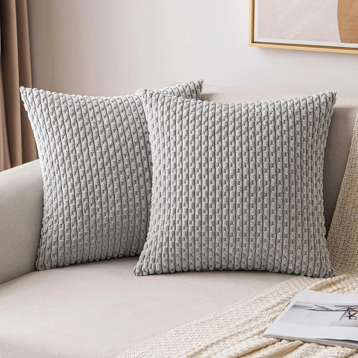 Corduroy Cushion Covers with Boho Style – Velvia-Grey-40x40CM-State of Style