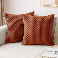 Corduroy Cushion Covers with Boho Style – Velvia-Orange-40x40CM-State of Style