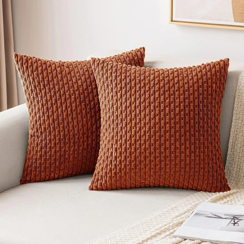 Corduroy Cushion Covers with Boho Style – Velvia-Orange-40x40CM-State of Style