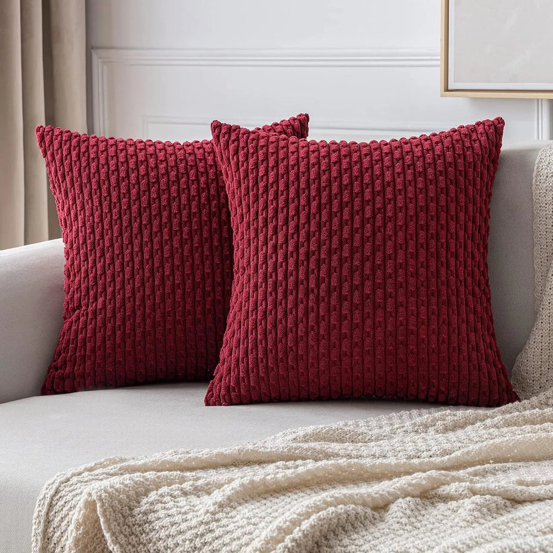 Corduroy Cushion Covers with Boho Style – Velvia-Red-40x40CM-State of Style