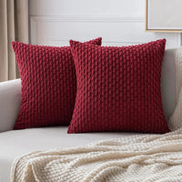 Corduroy Cushion Covers with Boho Style – Velvia-Red-40x40CM-State of Style