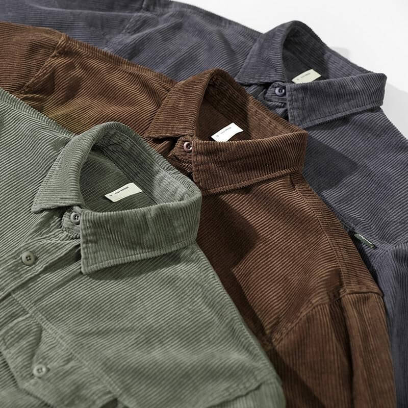 Corduroy Men's Shirt - David-Brown-S-State of Style