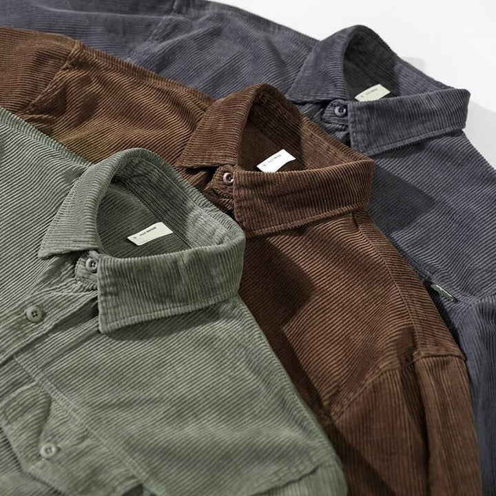 Corduroy Men's Shirt - David-Brown-S-State of Style