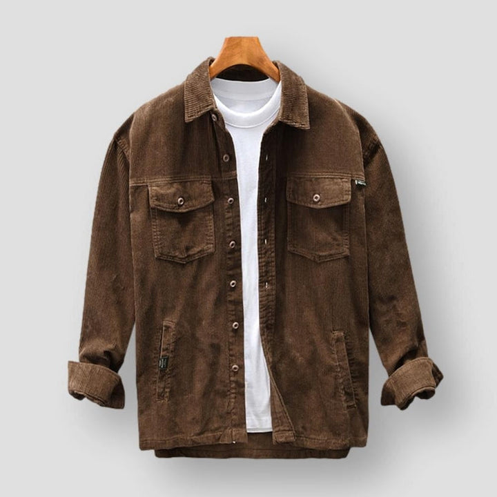 Corduroy Men's Shirt - David-Brown-S-State of Style
