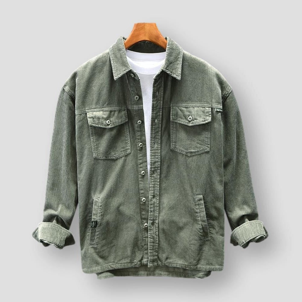 Corduroy Men's Shirt - David-Green-S-State of Style