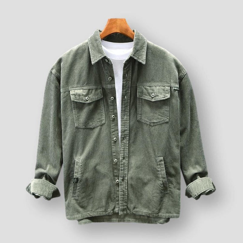 Corduroy Men's Shirt - David-Green-S-State of Style