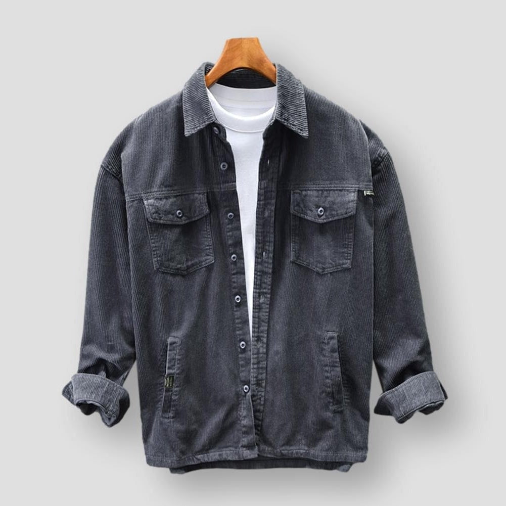 Corduroy Men's Shirt - David-Grey-S-State of Style