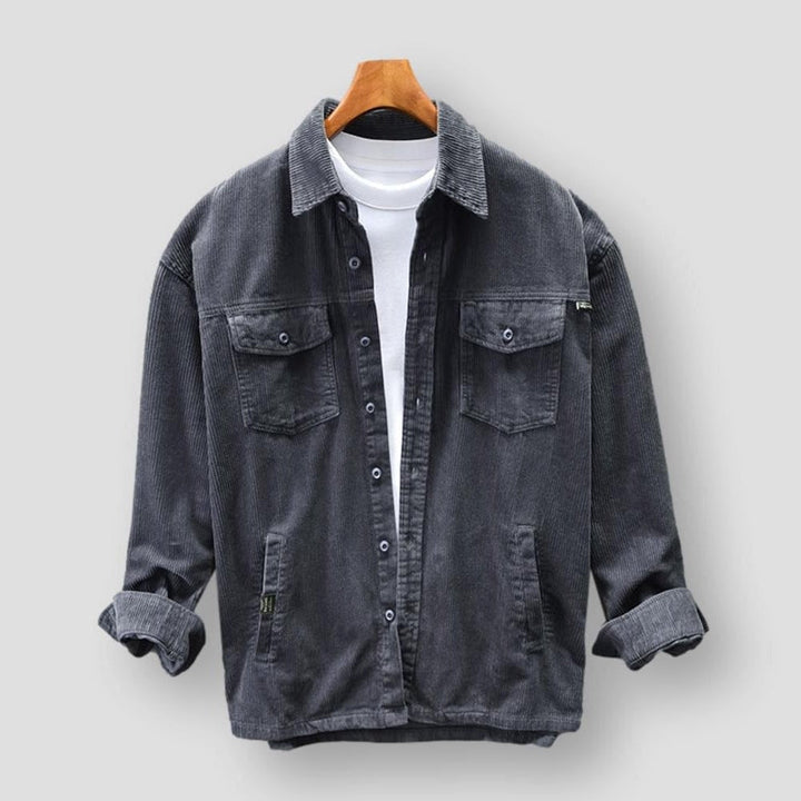 Corduroy Men's Shirt - David-Grey-S-State of Style