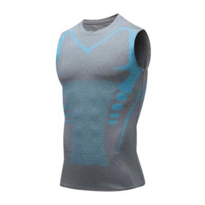 Corrective Dress Shirt – CoreForm Bodyshape-Grey Blue-S (50-70kg)-State of Style