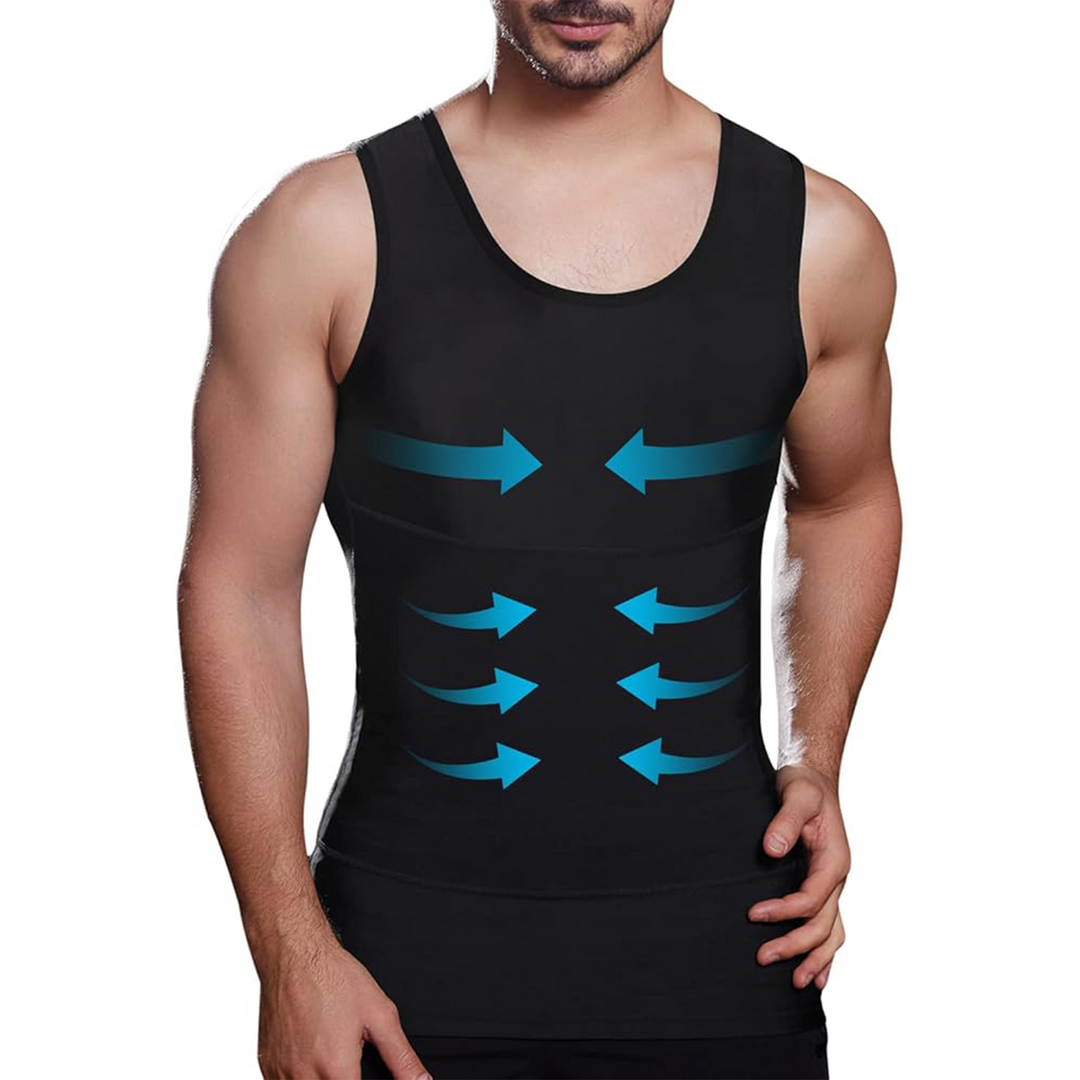 Corrective Shirt with Shaping Effect – Noah-Black-M (50-65kg)-State of Style