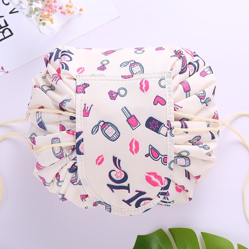 Portable Drawstring Cosmetic and Toiletry Bag