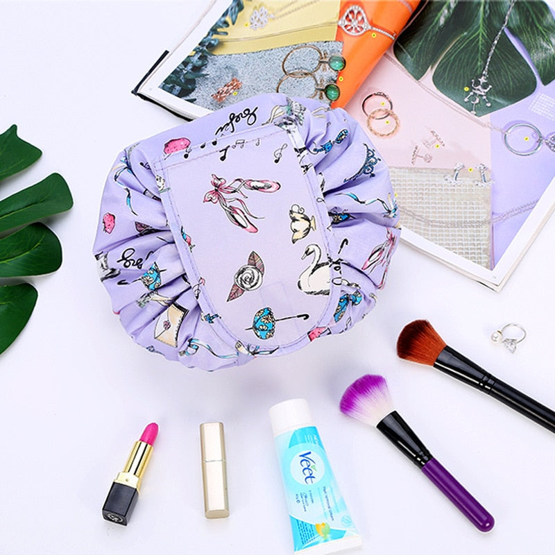 Portable Drawstring Cosmetic and Toiletry Bag