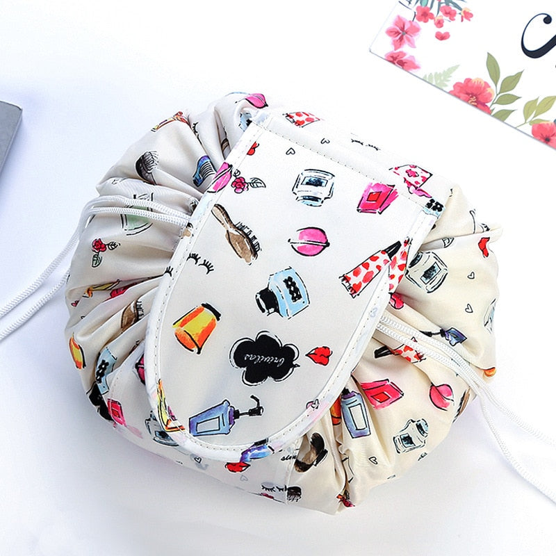 Portable Drawstring Cosmetic and Toiletry Bag