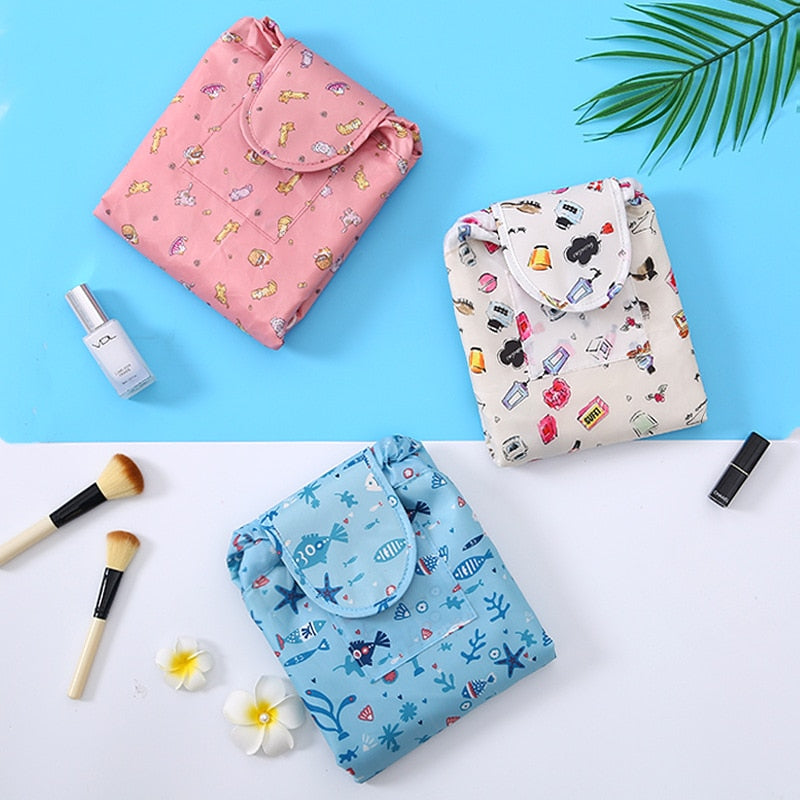 Portable Drawstring Cosmetic and Toiletry Bag