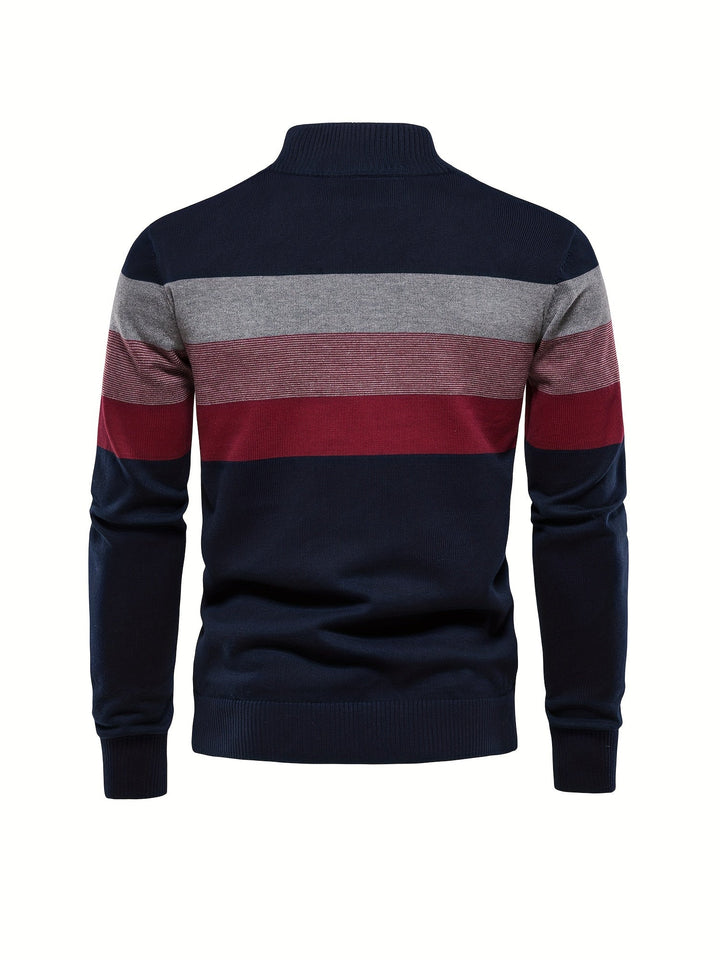 Cotton Knit Men's Sweater - Wyatt-Dark blue-S-State of Style