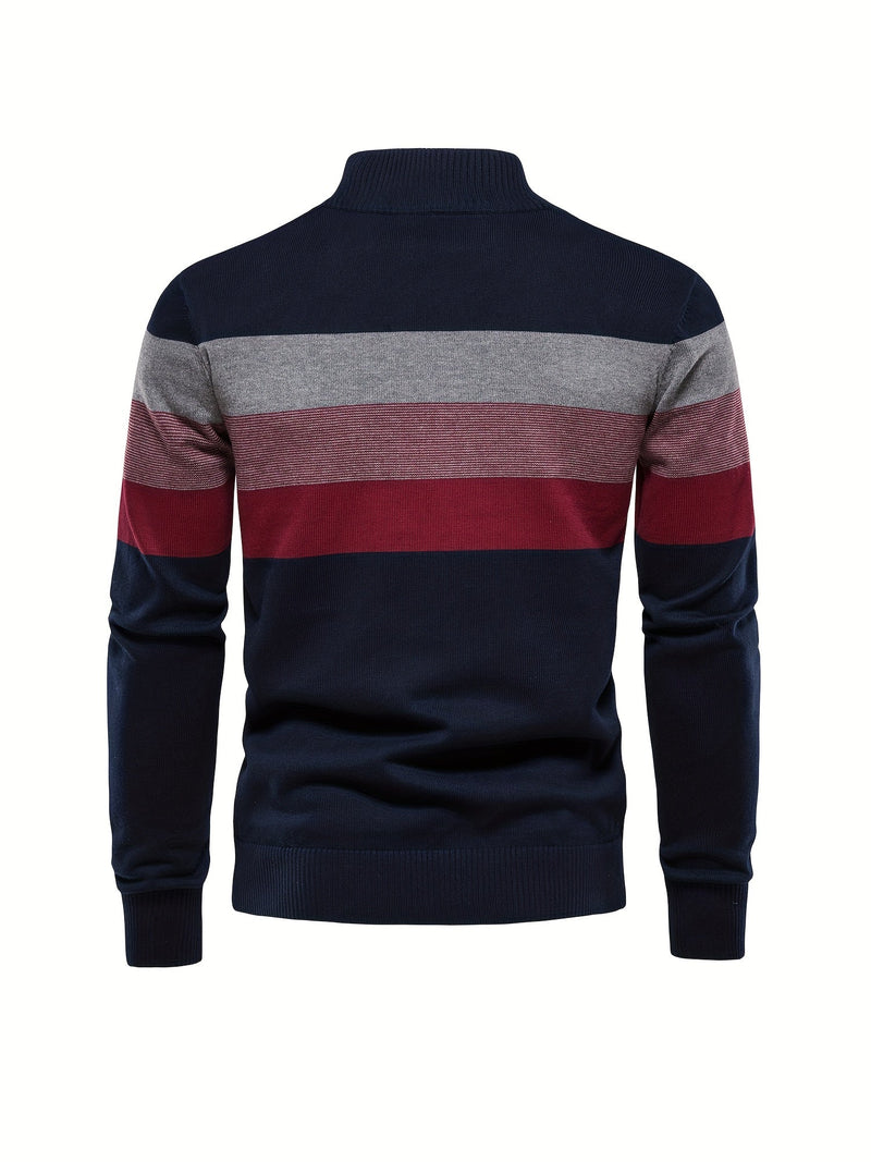 Cotton Knit Men's Sweater - Wyatt-Dark blue-S-State of Style