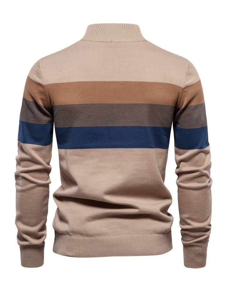 Cotton Knit Men's Sweater - Wyatt-Dark blue-S-State of Style