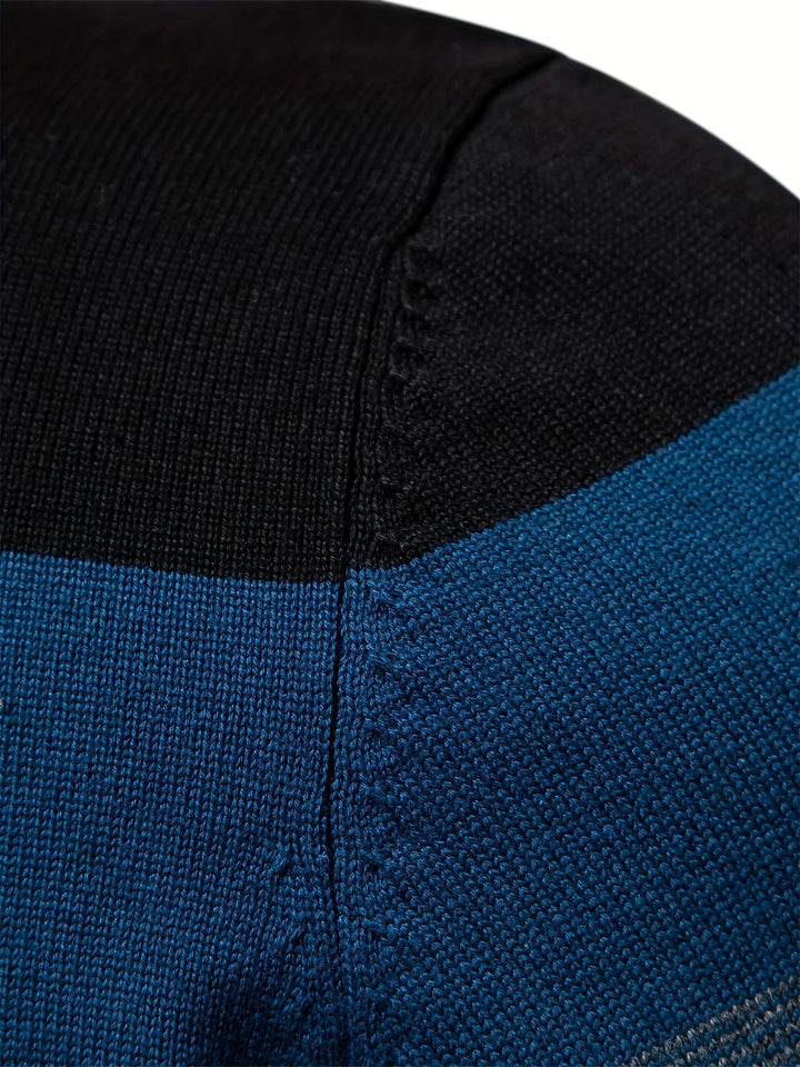 Cotton Knit Men's Sweater - Wyatt-Dark blue-S-State of Style