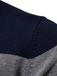 Cotton Knitted Men's Sweater - Wyatt-Navy Blue-S-State of Style