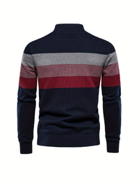 Cotton Knitted Men's Sweater - Wyatt-Navy Blue-S-State of Style