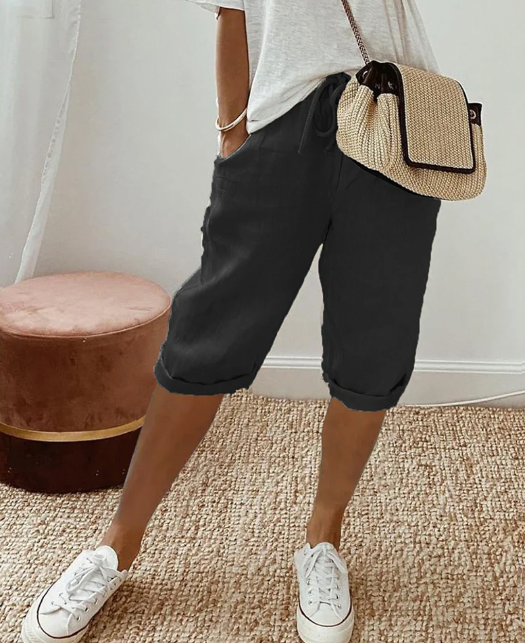 Cotton Ladies' Shorts - BreezeFlow-Black-S-State of Style