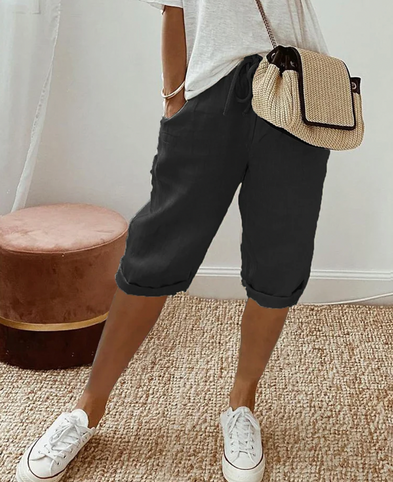 Cotton Ladies' Shorts - BreezeFlow-Black-S-State of Style