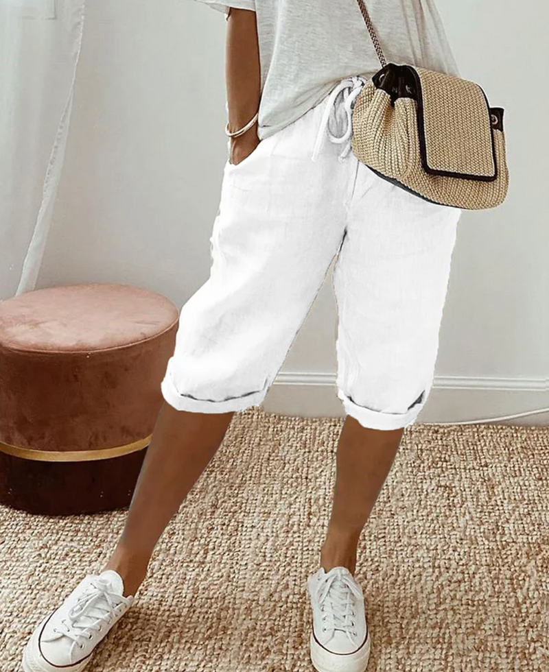 Cotton Ladies' Shorts - BreezeFlow-White-S-State of Style