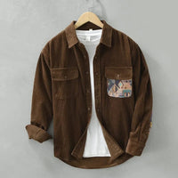 Cotton Men's Shirt with Long Sleeves - Quinten-Brown-XS-State of Style