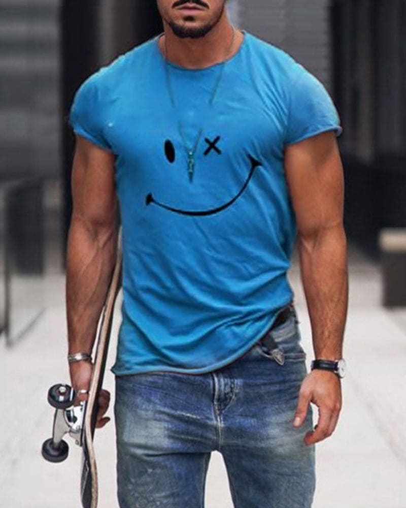 Cotton Men's T-Shirt - Arlo-Blue-S-State of Style