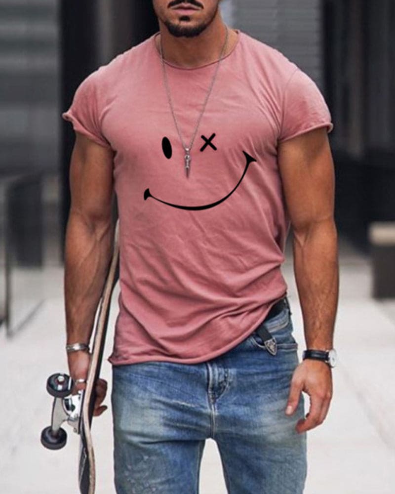 Cotton Men's T-Shirt - Arlo-Pink-S-State of Style
