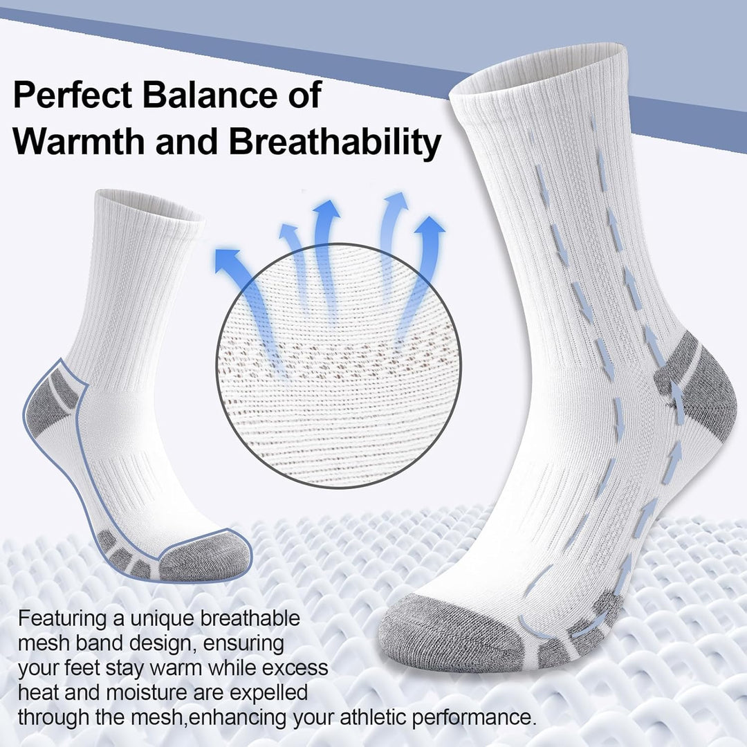 Cotton Sports Socks Unisex (6 Pairs) - Robin-Black-S - AU 6-9-State of Style