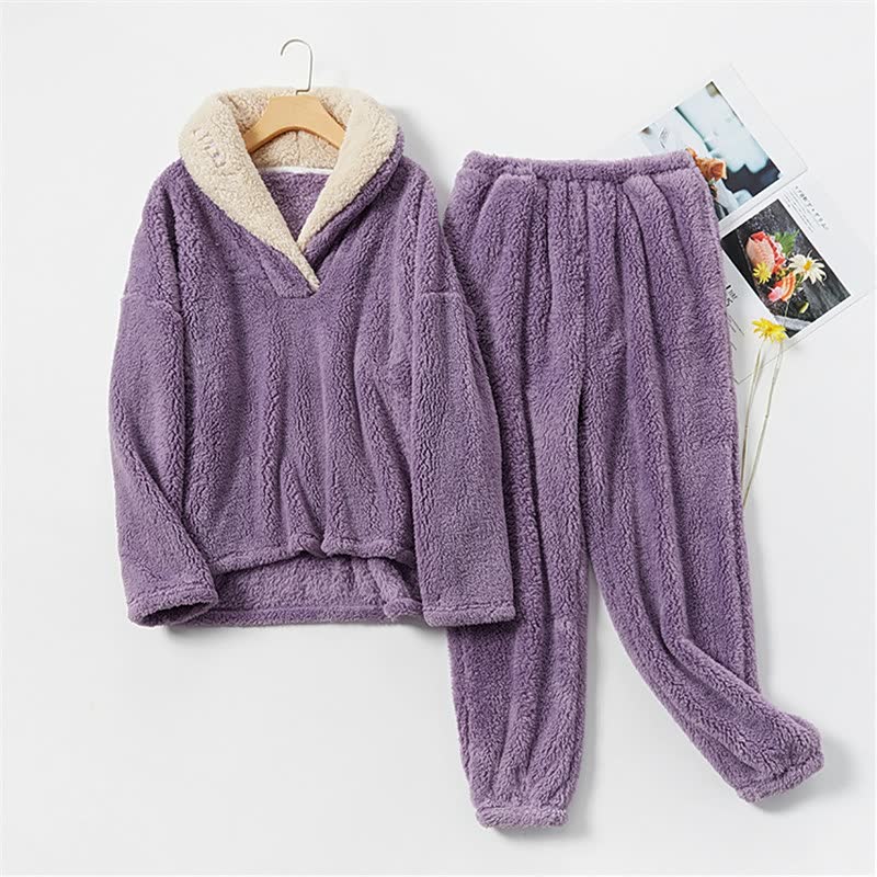 CozyPyjamas | Women's Warm Pyjama Set-Purple-M-State of Style