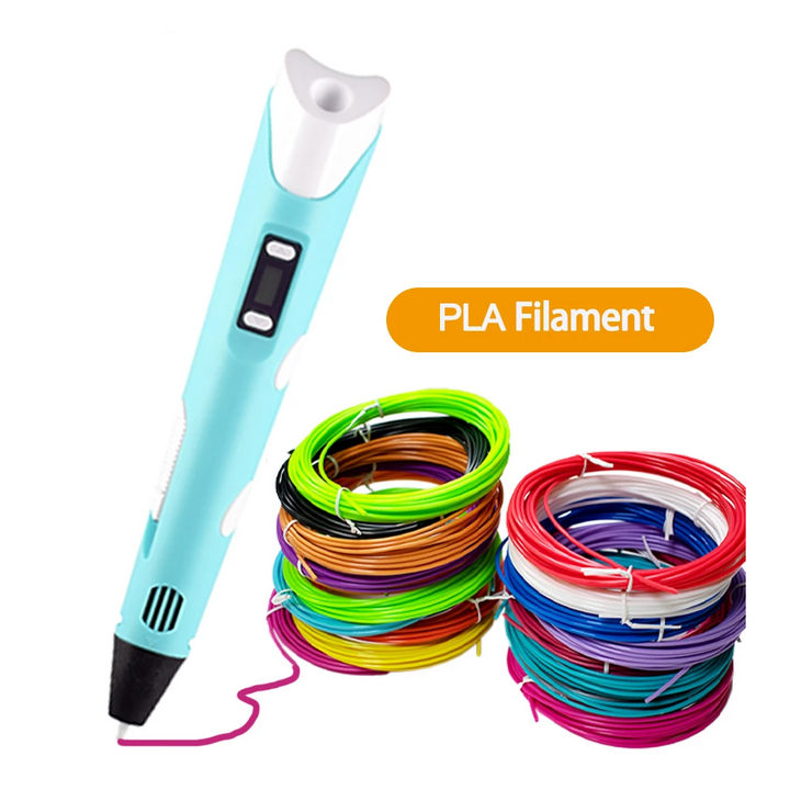 Creative 3D Printing Pen - DoodleForm-Blue + 20 pieces of coloured filament (50M)-State of Style