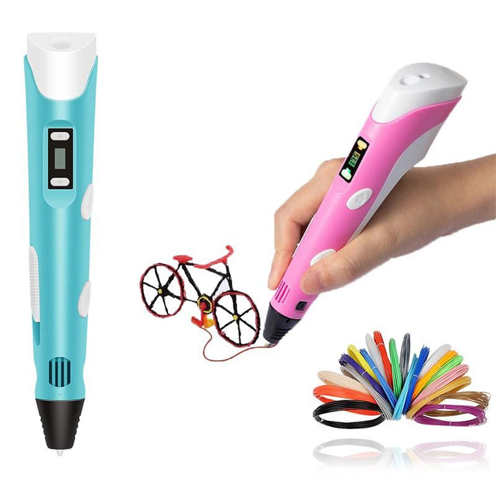 Creative 3D Printing Pen - DoodleForm-Blue + 20 pieces of coloured filament (50M)-State of Style
