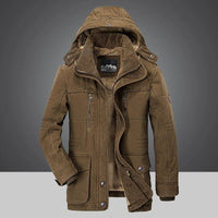 Crocheted Long Men's Winter Coat - Frost King-Brown-M-State of Style