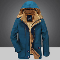 Crocodile-Long Men's Winter Coat - Frost King-Blue-M-State of Style