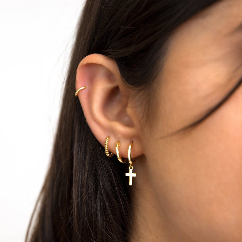 Cross Pendant Earrings - Aurelia-Gold-State of Style