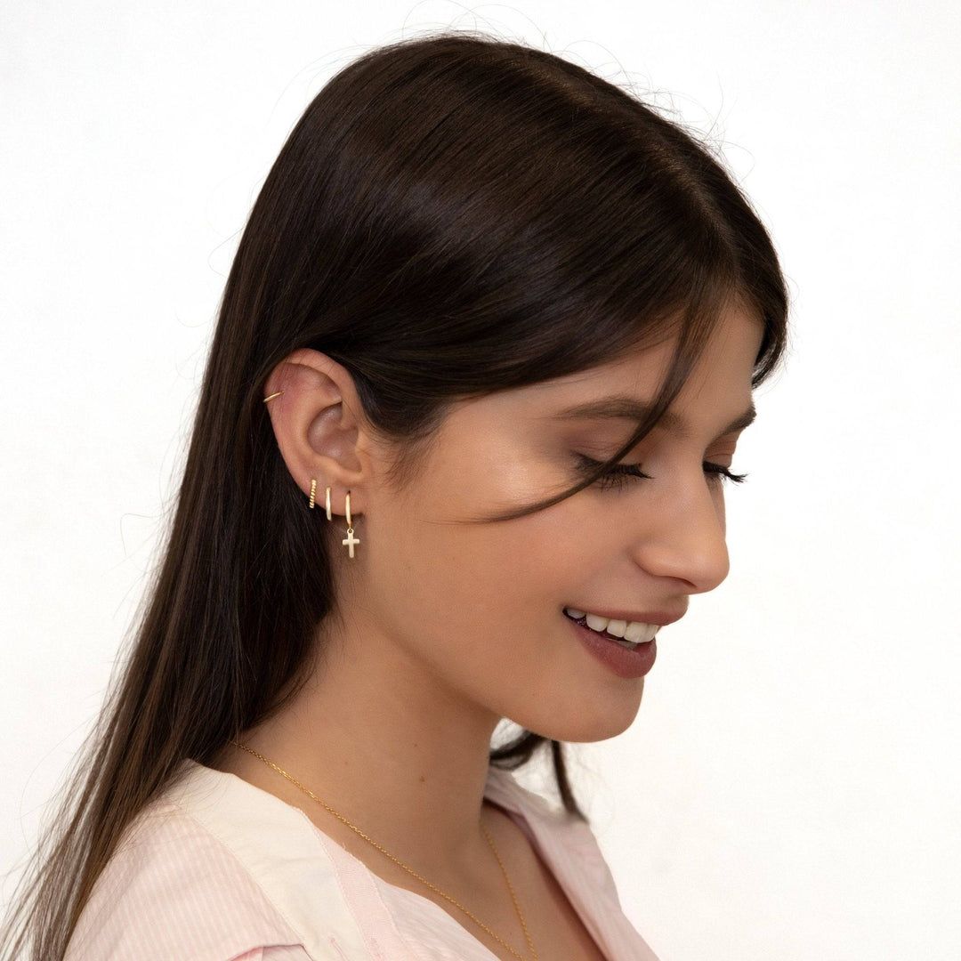 Cross Pendant Earrings - Aurelia-Gold-State of Style
