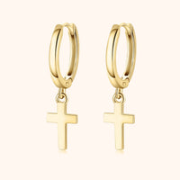 Cross Pendant Earrings - Aurelia-Gold-State of Style