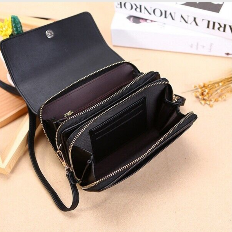 Crossbody Bag Made of Leather-Black-1-State of Style