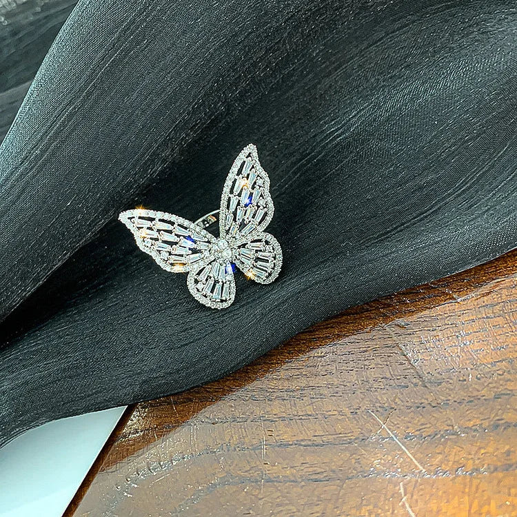 Crystal Butterfly Ring - Elena-Silver-State of Style
