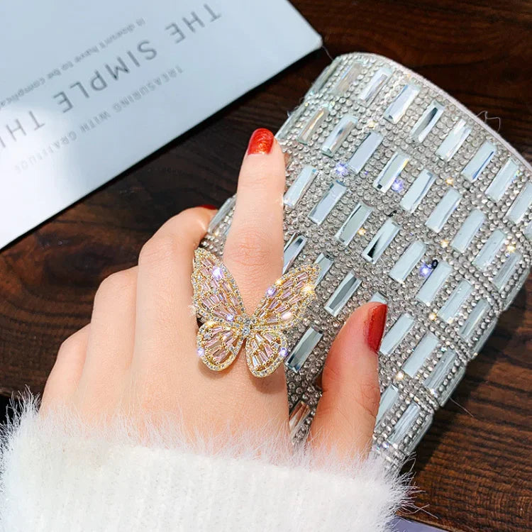 Crystal Butterfly Ring - Elena-Silver-State of Style